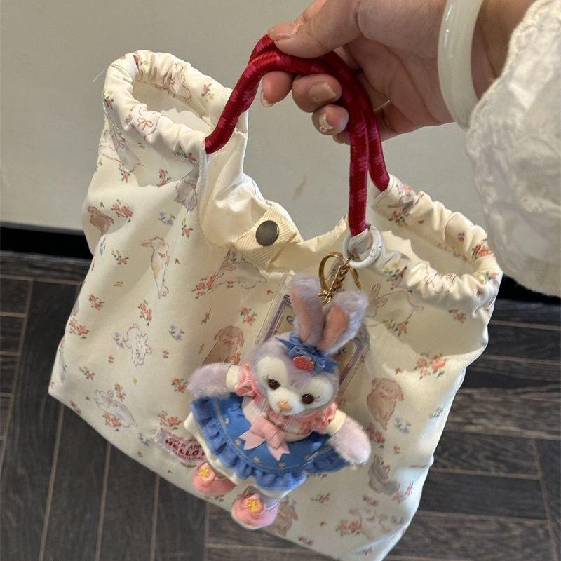 

New cute floral shoulder canvas bag student female shoulder bag large capacity tote bag tote commuter bag