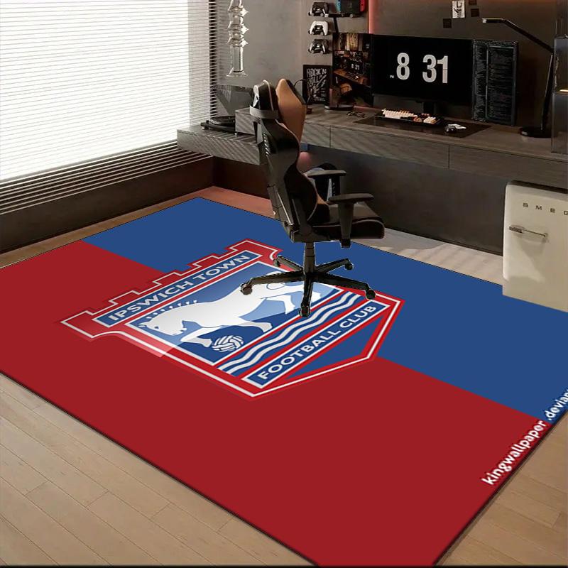Town Football Club Crest Printed Office Carpet Chair Cushion Entryway Rug, Rugs for Living Room, Bedroom Christmas gifts