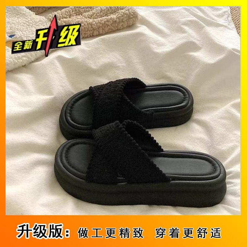 Premium Sense Matching Skirt Non-slip Breathable Beach Cool Slippers Trendy Thick Bottom Heightening Outer Wear Slippers Women's Shoes 2025 New