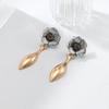 Fashion Floral Vase Geometric Dangle Earrings ZAA Vintage Luxury Earrings for Women Everyday Zircon Accessories