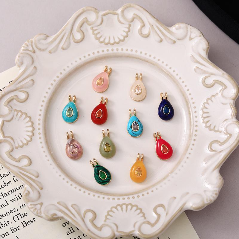 Zodiac Birthstones Necklace: Colorful Zirconia Ornaments with Crystal-Copper Accents
