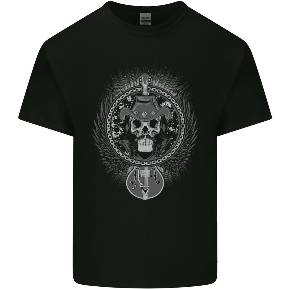 Cowboy Rock Skull Guitar Country Music Mens Light Cotton T-Shirt Unisex T-Shirt XL
