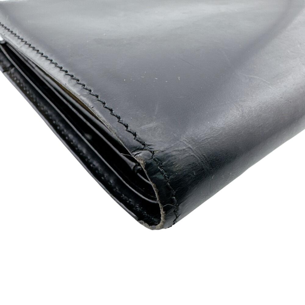 BURBERRY Gamaguchi Nova Check leather Bifold Wallet black leather Used