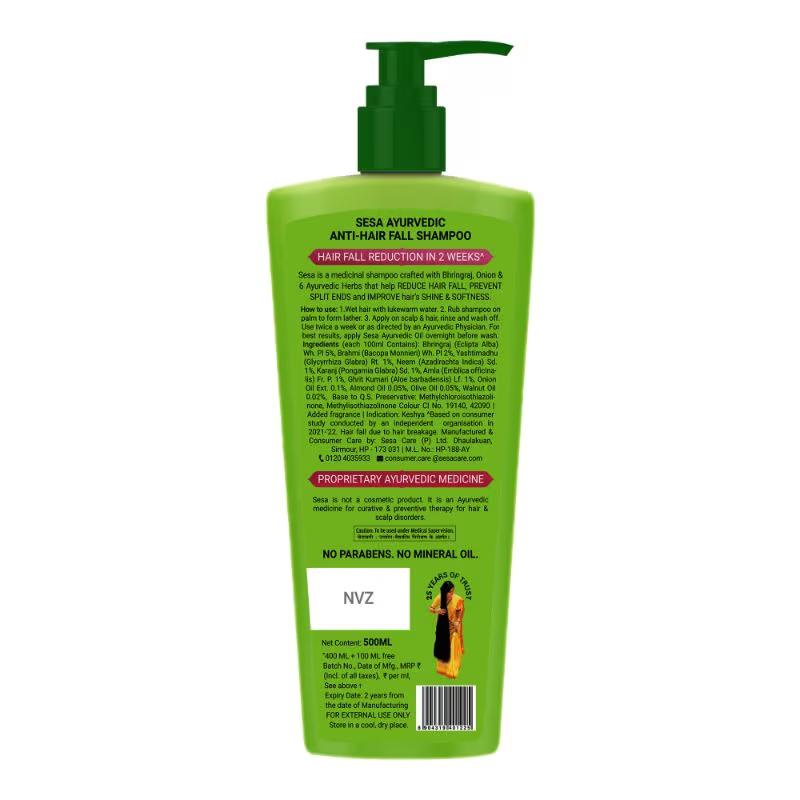 SESA Ayurvedic Szampon Przeciw Wypadaniu Włosów (500 ml)