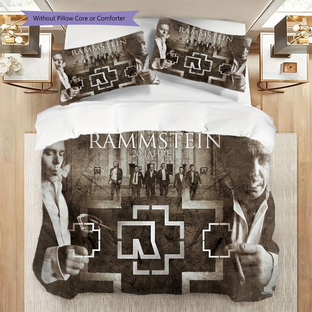 Rock Band Unity Power Three-piece Set (1 * Duvet Cover + 2 * Pillowcase, Without Core) 2D Flat Bedding Set Duvet Cover and Pillowcase