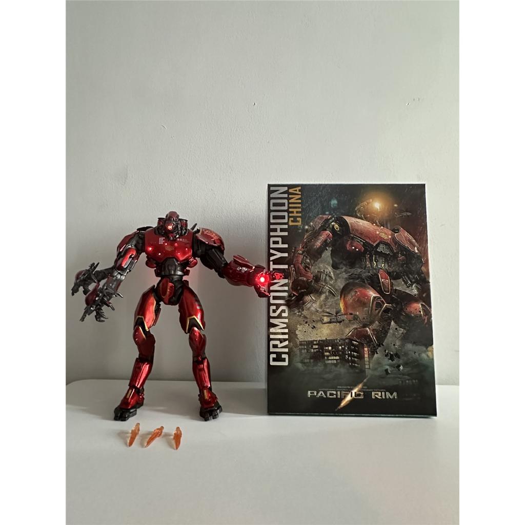 Pacific Rim Chrome Crimson Typhoon Jaeger Action Figure, Light‑Up Version, Movable Joints Collectible Mecha Toy