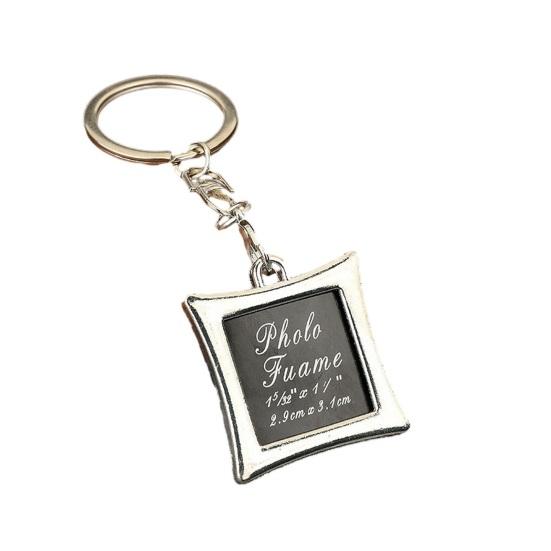 

Keychain Pendant Zinc Alloy Texture Photo Frame Charm Lightweight Portable Key Holder Backpack Bag C