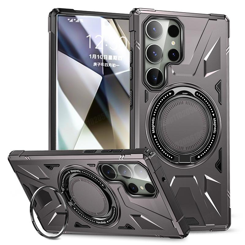 

For Magsafe Shockproof Armor Case For Samsung S24 Ultra S23 Plus A55 A35 A15 A25 A54 A34 A14 A53 Ring Stand Magnetic Phone Cover A05