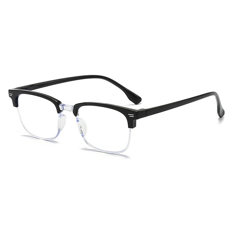 New rice nail eyebrow half frame anti-blue glasses middle-aged and elderly old-fashioned glasses fashion trend frames men's and women's reading