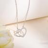 Luxury Double Heart Zirconia Necklace - Elegant and Versatile Jewelry for Women, Perfect for Valentine's Day and Everyday Wear.