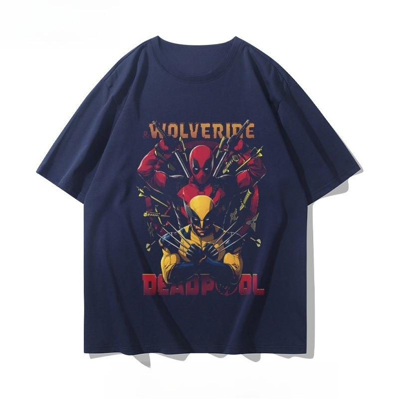 Deadpool Short-sleeved T-shirt Men's and Women's Movie Wolverine Joint Summer Loose Half-sleeved Trend Sports Leisure Popular