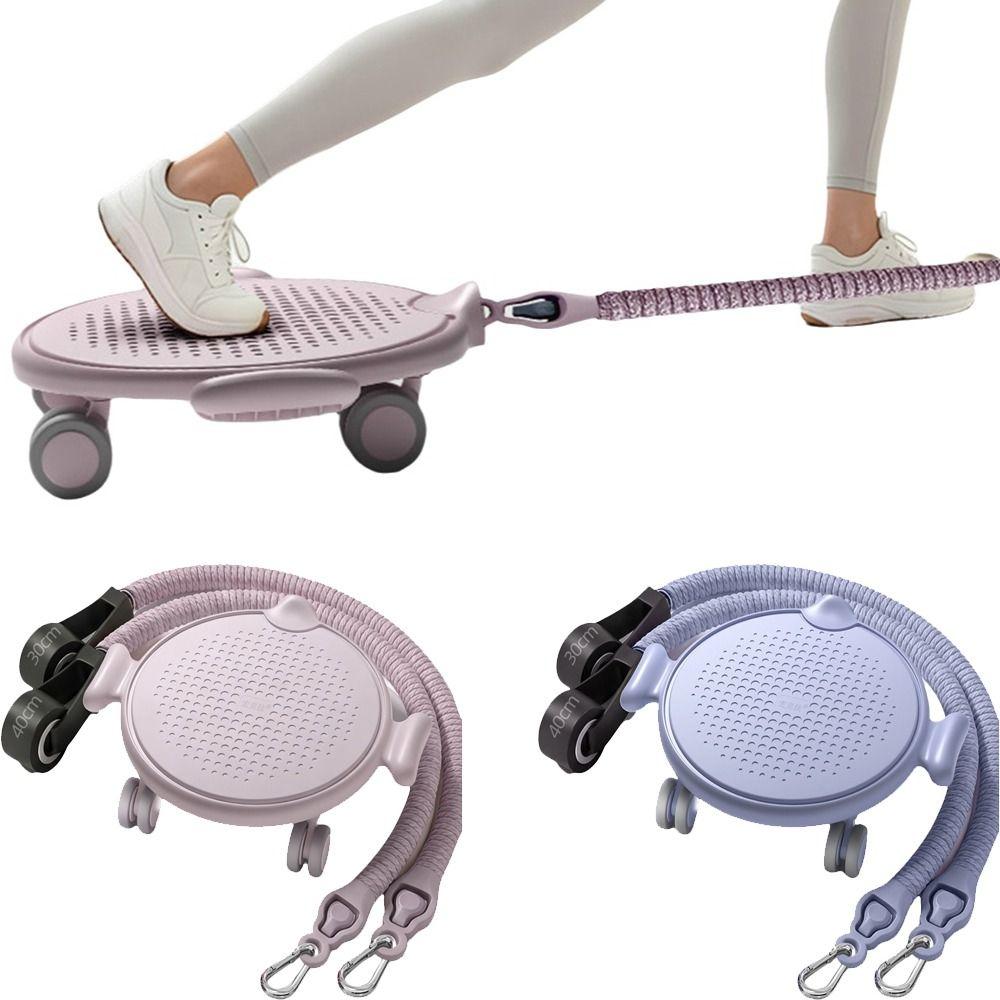 Non-slip Pilates Sliding Plate with Resistant Band Core Workout Slide Board  Workout At Home