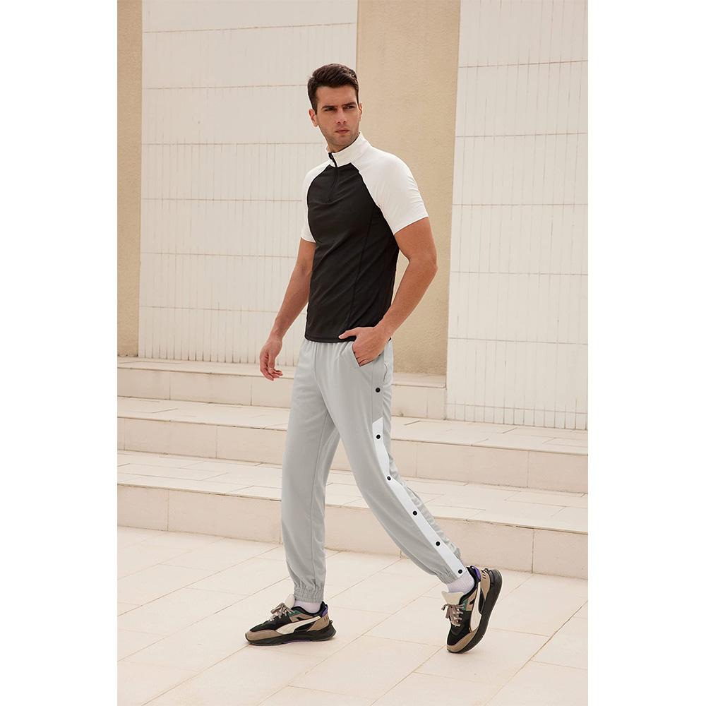 Pantaloni Casual Larghi da Uomo Abbigliamento Sportivo Palestra Corsa Abbottonati Pantaloni Lunghi Tinta Unita Pallacanestro Abbigliamento Sportivo