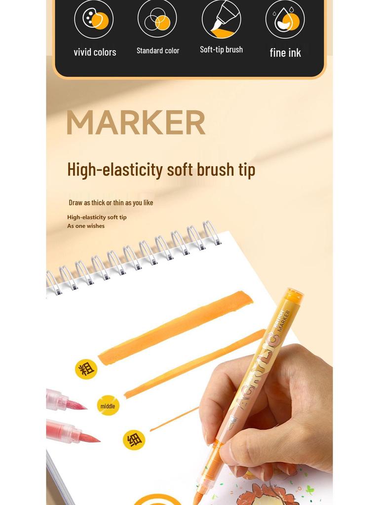 Weiche Acryl-Marker Stifte Set für Anime Hauttöne und Macaron Farben - Ideal für Kunstprojekte von Grundschülern