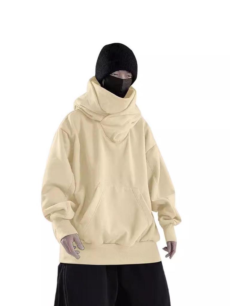 2024 Herbst Hoodie mit Samtfutter und gestapeltem Kragen: Trendig Unisex Lässig Lockere Passform