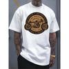 European Size Men's Pure - Polyester White T - Shirt: Rev Rider: Vintage Cafe Racer Tee