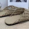 Summer Woven Hollow Flat Slippers Fashion Sandals for Women Comfort Round Toe  Mule Shoes Lightweight Beach Casual Shoe
