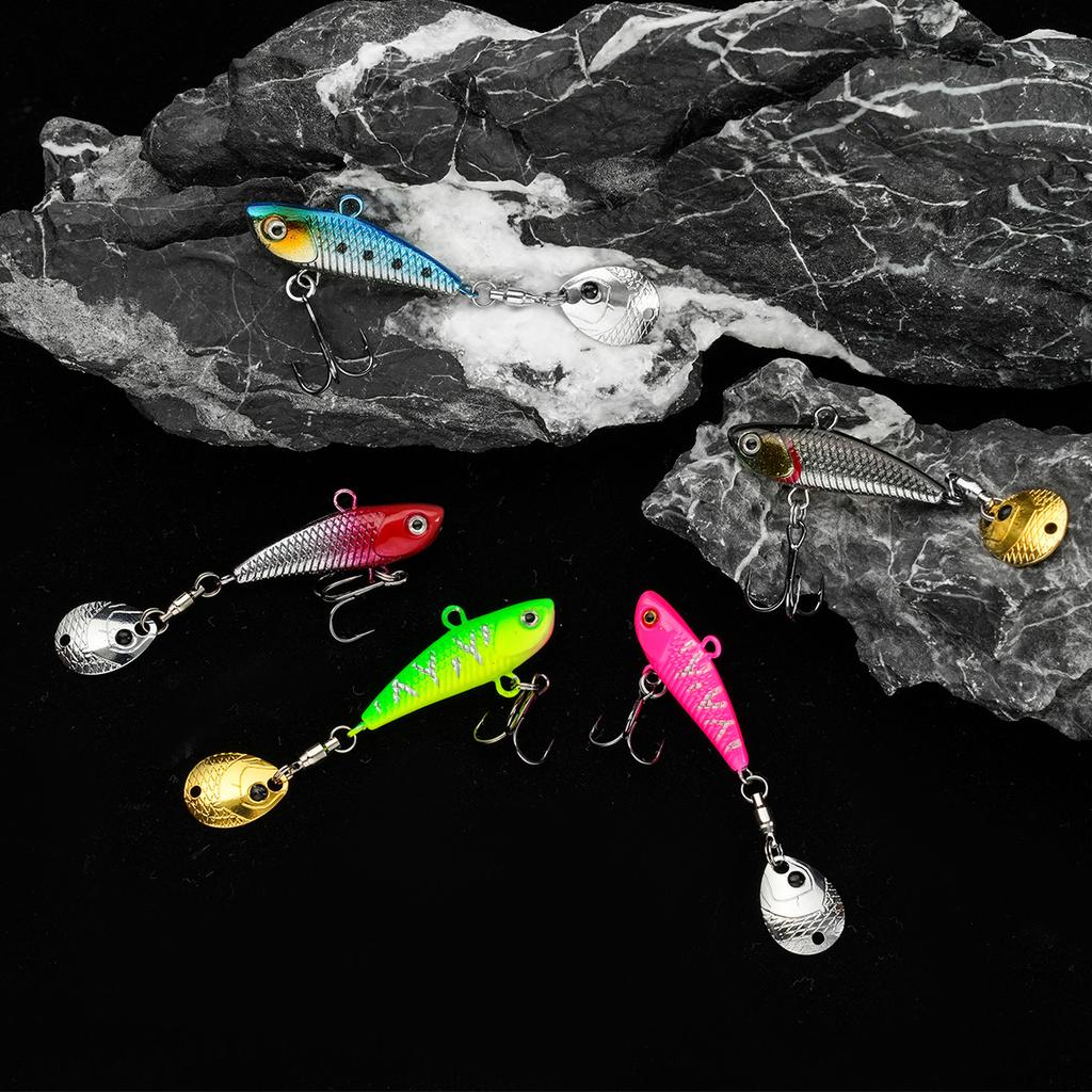 Cross-border VIB Small Whirlwind Long-range Stainless Steel ABS Saltwater Plate Rotating Spinnerbait Artificial Lure