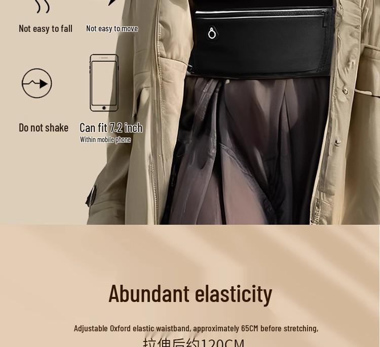 Non-Bouncing Running Waist Bag: Lightweight, Large Capacity, Unisex Fitness Phone Holder