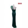 European and American sexy heavy industry beads irregular shoulder sequins slim evening dress dress