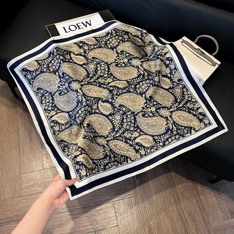 Silk scarf 71 * 71 imitation silk square scarf Korean atmosphere neck silk scarf flower pattern flower polka dot scarf