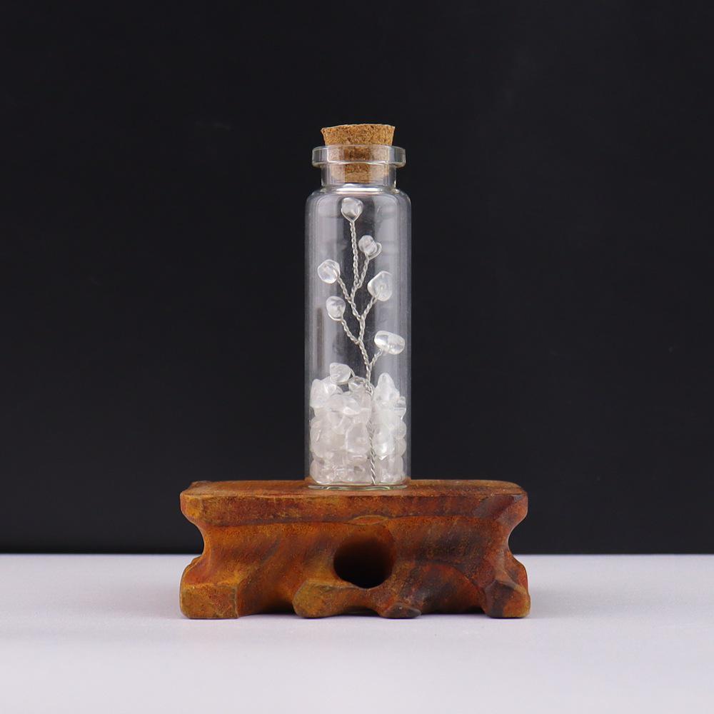 Seven-Color Gemstone Tree in Glass Bottle - Natural Crystal Specimen Craft