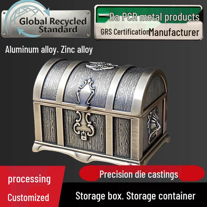 GRS Certified Die-Cast Zinc Alloy Storage Box in Silver Gold Rose Gold PCR Electroplated Finish Die-cast No 1 1190₽