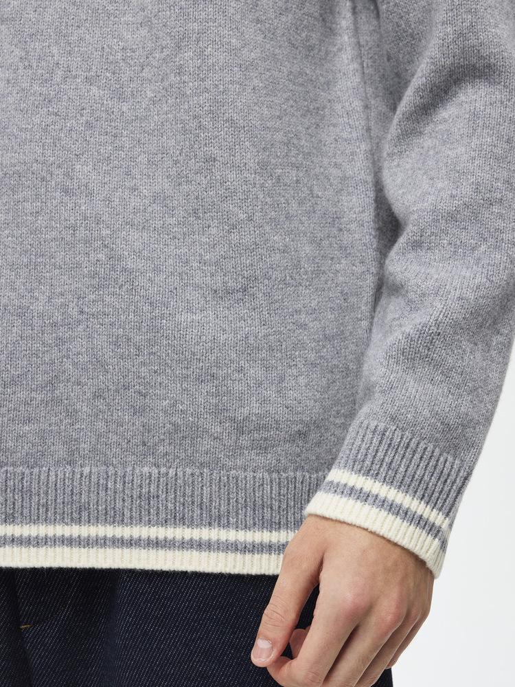 Men's Cashmere Blend Round Neck Faux Two-Piece Knit Sweater, 2025 Autumn/Winter Edition, Warm Solid Color Base Layer