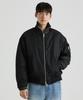 Oversized Collarless Ma-1 Bomber Jacket [Black]