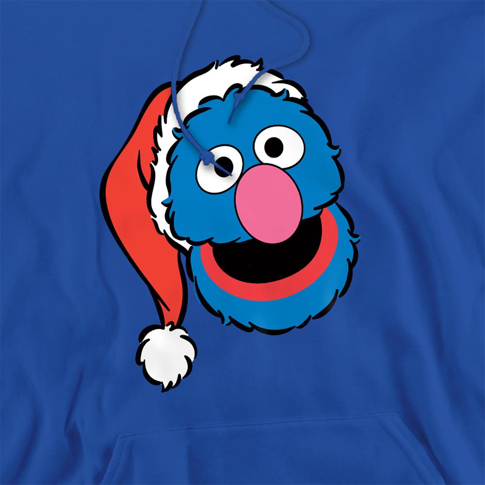 Sesame Street Unisex Adult Grover Santa Hat Christmas Hoodie