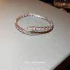 European & American Zircon Snake Bone Silver Bangle - Women's Fashion Niche Design Open Cuff