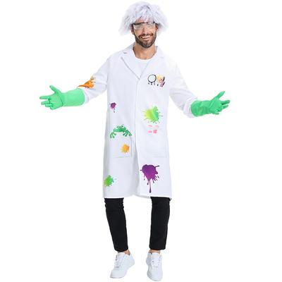 Pánský kostým Šílený vědec z laboratoře Vědec Bunda Vrchní část Rukavice Set Halloweenské Cosplay Kostýmy Role Play Outfit