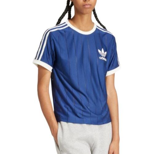 adidas Originals 3 Stripes T Shirt Women's Dark Blue IR7466