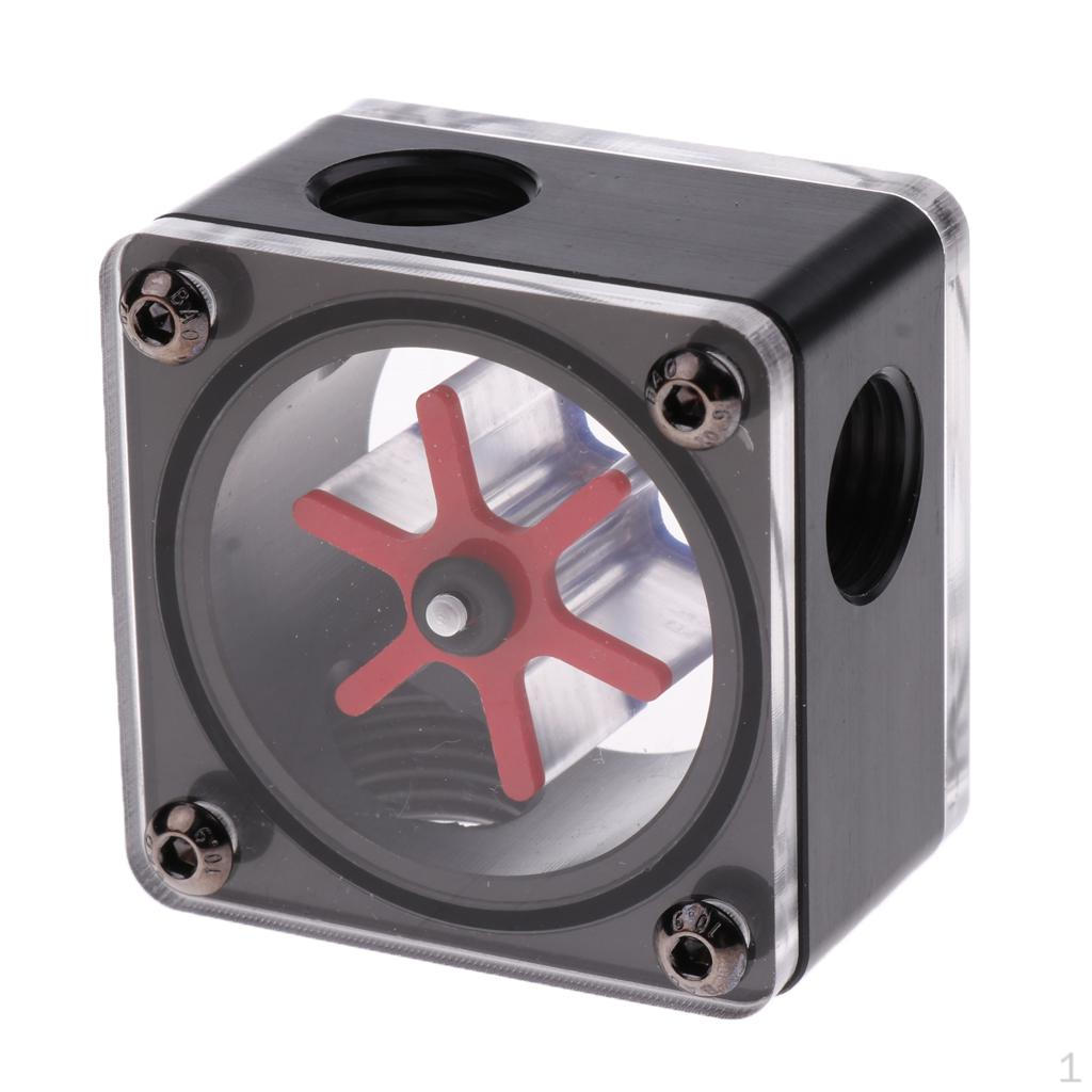 1Piece Water Cooling Acrylic G1/4-Threaded Flow Indicator Square Shape-#1