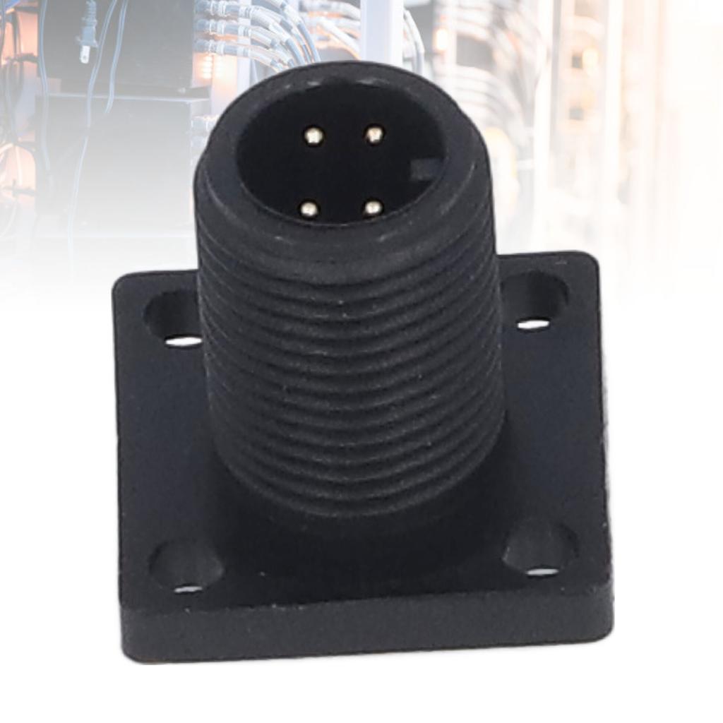 5Pcs E7 Thread Square Flange Pin Type Aviation Connector PA66 Solder 4 Core IP67 Electrical Cable Connector