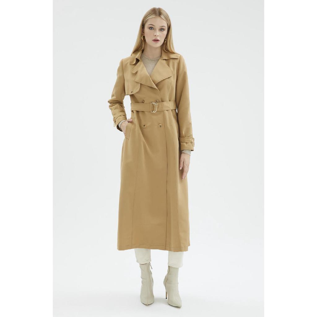 Łańcuszek i pasek Szczegółowy czarny trencz 12615