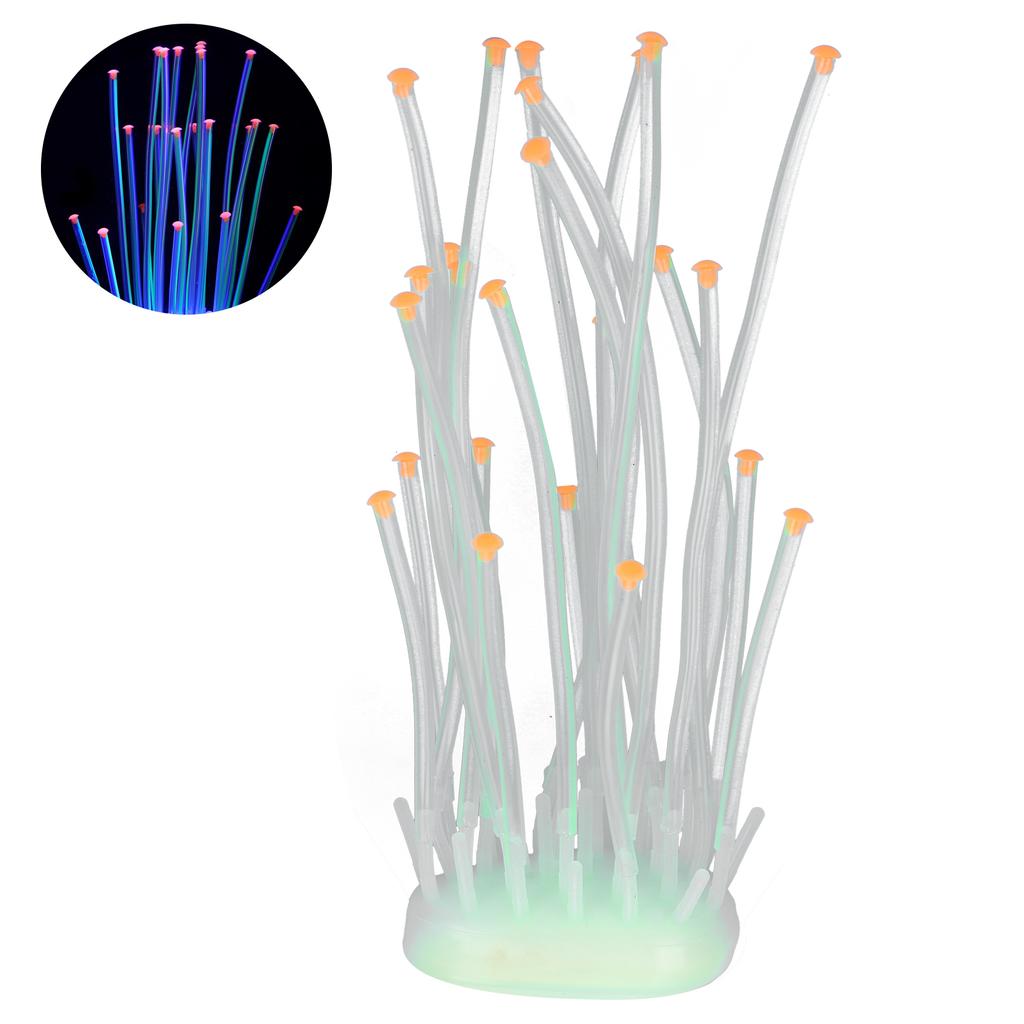 Artificial Coral Silicone Fluorescent Simulation Aquarium Fish   2‑Color Tube Decoration