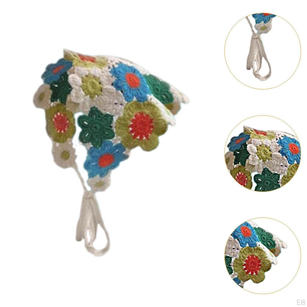 Women Bandana Crochet Elegant Decoration Vintage Hairstyle Scarf