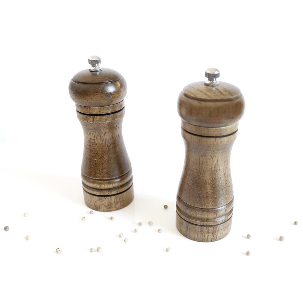 1 Pc 5 Inch Wooden Salt Pepper Grinder Spice Mills Hand Movement Manual Oak Wood Pepper Mill Tools