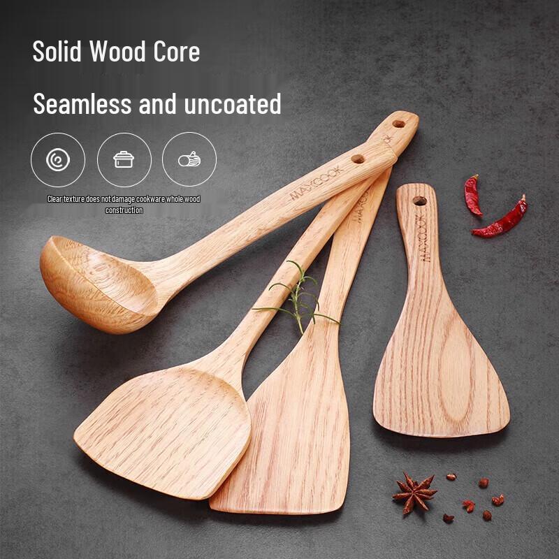 MAXCOOK 4-Piece Wooden Kitchen Utensil Set