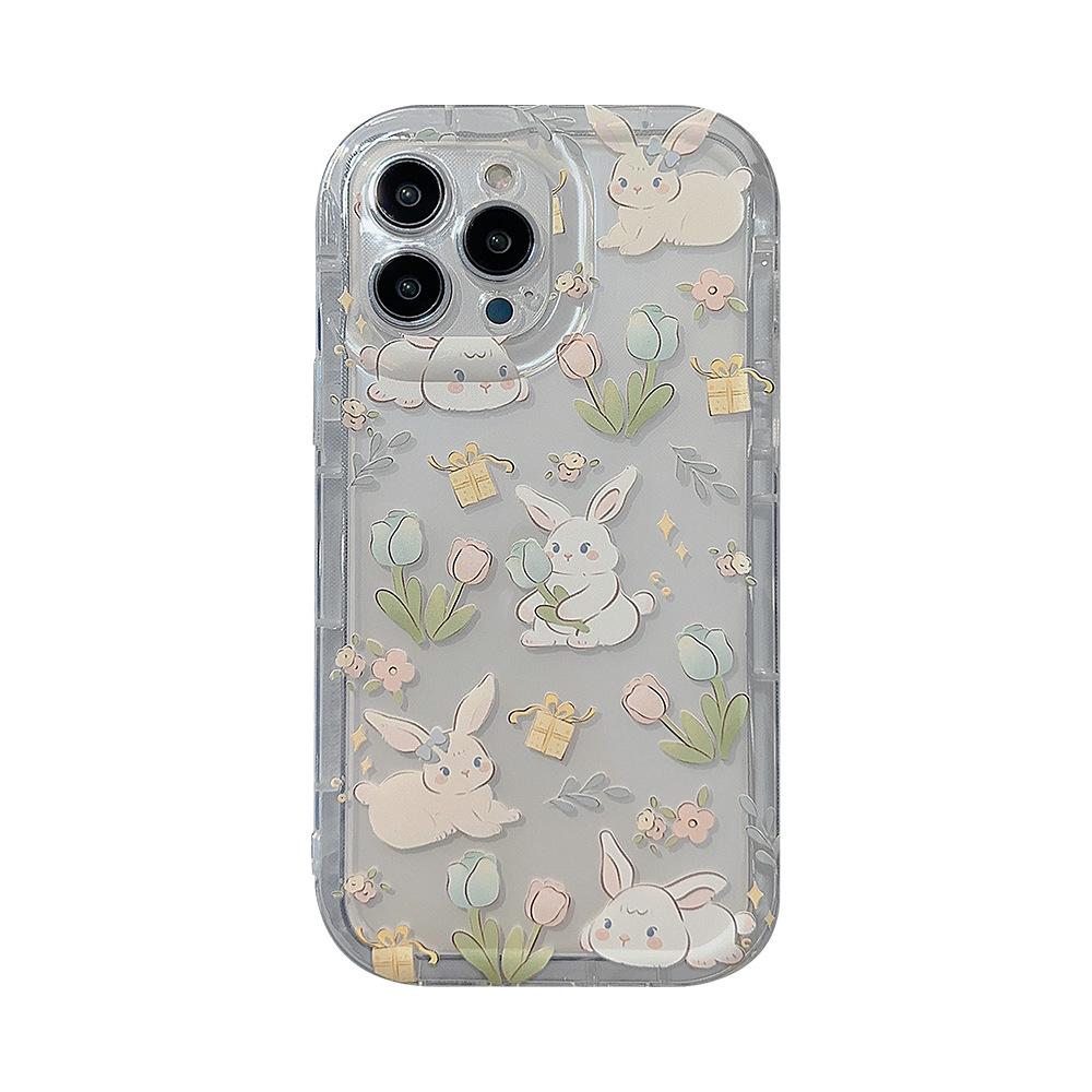 Flower Rabbit IPhone 16 Apple Phone Case 15promax Soft 14 Protective Case 12 Suitable for 16plus