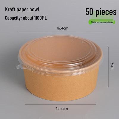 Wegwerp Kraft Papieren Afhaalbakjes met Deksel