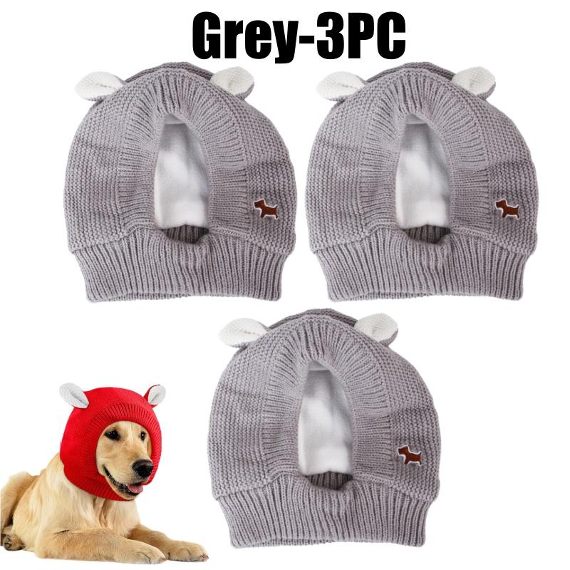 Dog Noise Protection Earmuffs Warm Knitted Winter Hat With Ear Covers Anxiety Relief For Medium Large Breed Canine