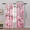 Set Of 2 Curtains Drapes Cherry Blossom Spring Scenery Versatile Polyester Without Rod All Living Room Curtain Perfect For Great