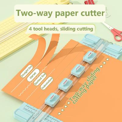 1PC 4 In 1 Two-way Paper Cutter, Manual Office Paper Cutter, Send 4 Cutter Heads,design for Schools, Offices and Homes