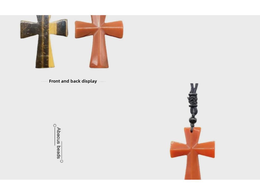 Colier Cruce Agat - Piatră Semiprețioasă Cadou de Crăciun Lanț Pulover