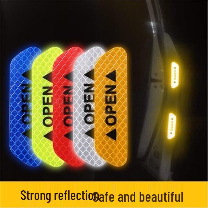 Reflective Car Door Warning & Anti-Collision Sticker Strip - Decorative & Creative