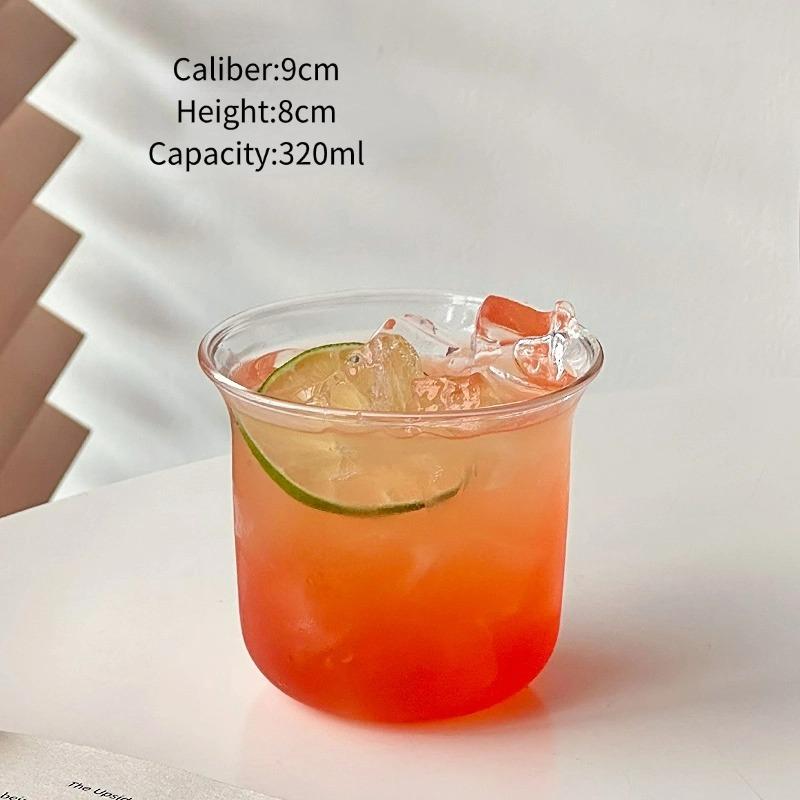 Beverages Drinkware Tools,Wide-Mouth Juice Glass Cups,Thin Borosilicate Glass,Transparent Cocktail Glasses Cups,Gift To Friends 1pc