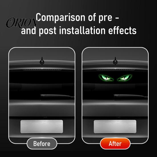 Wireless LED Car Light Solar Devil Eyes for Windshield, Magnetic Installation Window Warning Sign with Three Custom Display Smart Modes, Digital