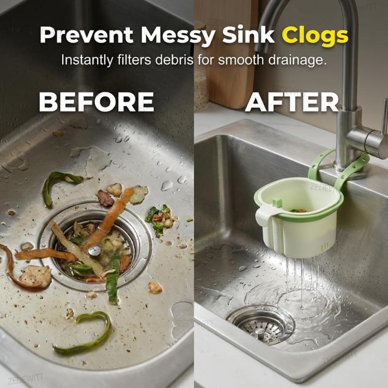 Multifunctional Self Cleaning Kitchen Sink Strainer Baskets Durable Faucet Hanging Press Automatic Dumping Drain Filter Baskets